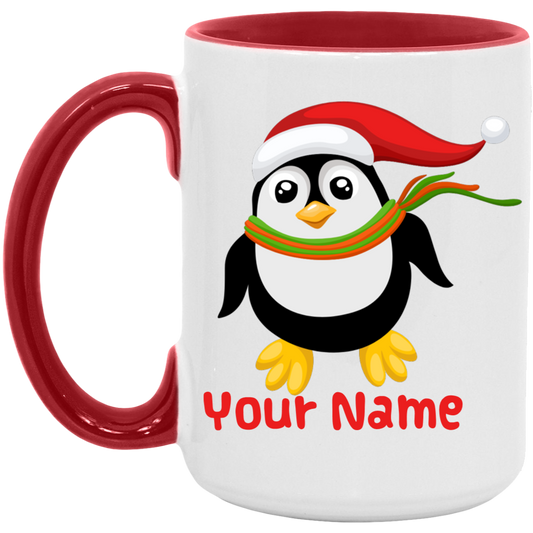 Personalized Christmas Penguin Mug