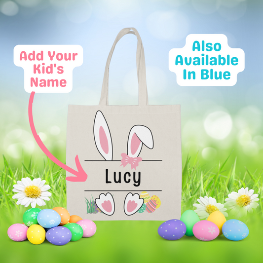 Personalized Easter Bunny Tote Bags - Boys & Girls