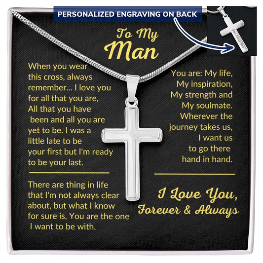 To My Man | Personalized Cross Necklace