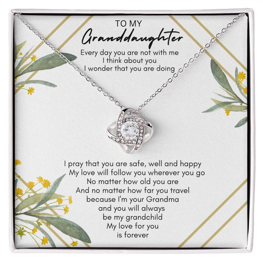 To My Granddaughter - Love Knot Necklace