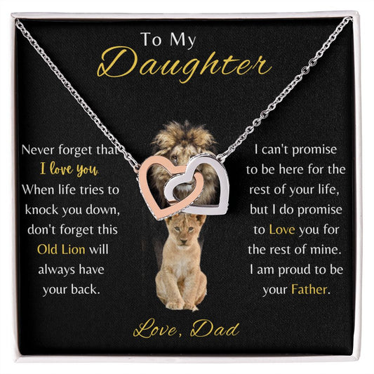 To My Daughter From Dad - Interlocking Necklace
